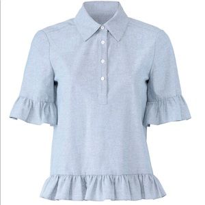 Likely Blue Ruffle Shirt